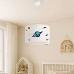 Suspension Rugby pour enfant E27 70 cm motif de planètes lux.pro