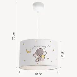 Suspension Rugby pour enfant E27 70 cm motif éléphant lux.pro