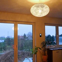 Suspension rustique blanche 50 cm - Corda Flat