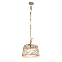Suspension rustique intelligente en rotin avec ampoule WiFi G125 - Calamus