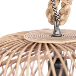 Suspension rustique intelligente en rotin avec ampoule WiFi G125 - Calamus