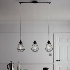 Suspension Smertrio 3 lampes E27 IP20 noir
