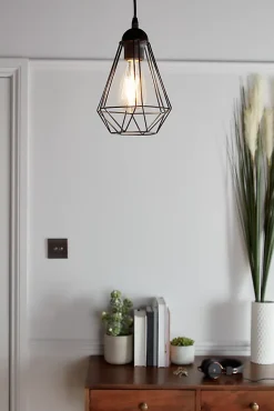 Suspension Smertrio GoodHome E27 noir mat 60W