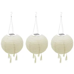 Suspension solaire LED - LUMISKY - HIMALAYA - O30cm - Beige, creme et mariage festif - Autonomie 8h