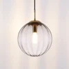 Suspension tendance boule en verre strié - Niccolo