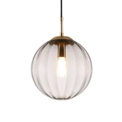 Suspension tendance boule en verre strié - Niccolo