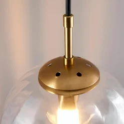 Suspension tendance boule en verre strié - Niccolo