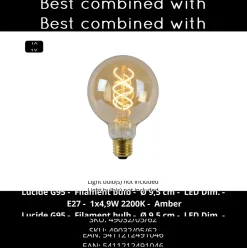 Suspension TISSAJA en lin avec 1xE27 - Blanc - Lucide