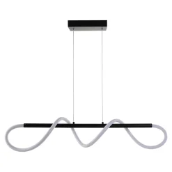 Suspension tube LED métal 20W noir L.85 x H.110cm GoodHome Pepperberry