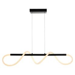 Suspension tube LED métal 20W noir L.85 x H.110cm GoodHome Pepperberry