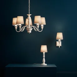 Suspension Tulou 5 ampoules E14 IP20 blanc