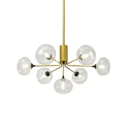 Suspension ultra design dorée à 7 sphères en verre - Erell