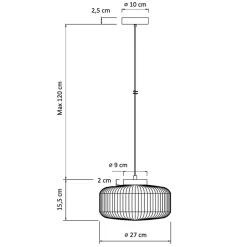 Suspension verre cannelé coloré - Joina