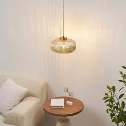 Suspension verre cannelé coloré - Joina