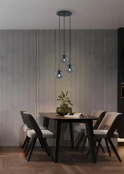 Suspension verre fumé 3 lumières 3xE14 max. 28W, Hauteur réglable - Trio - Balini