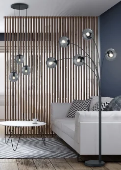 Suspension verre fumé 3 lumières 3xE14 max. 28W, Hauteur réglable - Trio - Balini