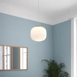 Suspension verre Travis blanc D25cm - Atmosphera