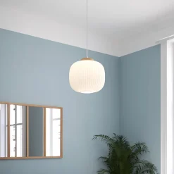 Suspension verre Travis blanc D25cm - Atmosphera