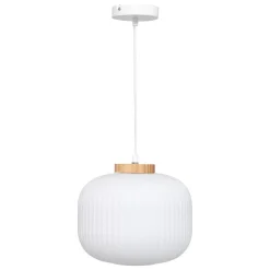 Suspension verre Travis blanc D25cm - Atmosphera