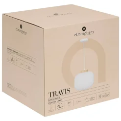 Suspension verre Travis blanc D25cm - Atmosphera