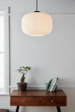 Suspension Walgis E27 IP20 noir et blanc ⌀30cm