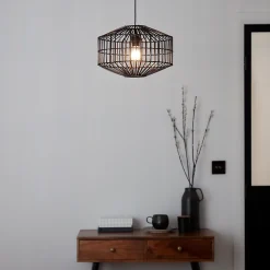 Suspension Wutai GoodHome noir 38cm IP20 E27