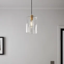 Suspension Wutai GoodHome en laiton et transparent IP20 E27