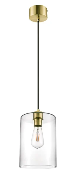 Suspension Wutai GoodHome en laiton et transparent IP20 E27