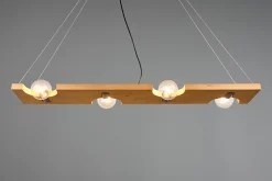 Suspension 4xE27, max. 10W, Bois Naturel - 115 cm - Trio - Tailor