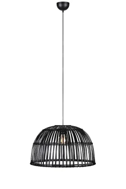 Suspension 1xE27 60W design bambou noir - Markslöjd - Cottage