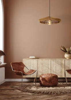 Suspension YUNKAI en papier avec 1xE27 - Naturel - Lucide