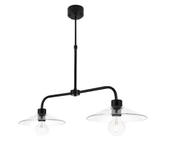 Suspension Zanbar 2 ampoules E27 IP20 noir