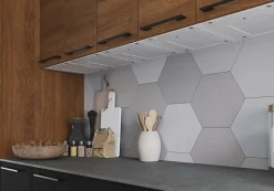 Tablette avec LED integrées de dessous de meuble haut GoodHome Caraway blanc l. 26,4 cm x L. 31,9 cm x H. 18,2 mm