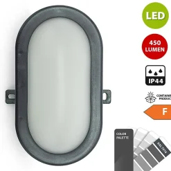 TARTARUGA : appliques LED intégrées 5,5W. Usage extérieur. RAL7016