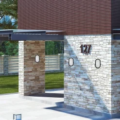 TARTARUGA: Hublot ovale à LED intégrés 6W noir. IP44