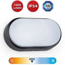 TARTARUGA-XL2: applique LED 1000 lumen. Livrée avec 2 covers (blanc et noir). IP54