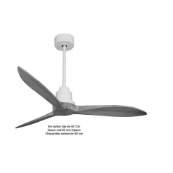 Tenerife - Super destratificateur et ventilateur DC 132 cm Blanc pales bois gris sans Lumière 25 à 35 m²