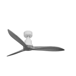 Tenerife - Super destratificateur et ventilateur DC 132 cm Blanc pales bois gris sans Lumière 25 à 35 m²