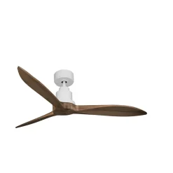 Tenerife - Super destratificateur et ventilateur DC 132 cm Blanc pales bois sombre sans Lumière 25 à 35 m²