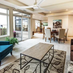 Tenerife - Super destratificateur et ventilateur DC 166 cm Laiton avec lumière pales bois blanc 30 à 60 m²