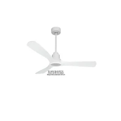 Tenerife - Super destratificateur et ventilateur DC 132 cm Blanc pales bois blanc sans Lumière 25 à 35 m²
