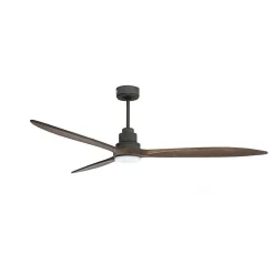 Tenerife - Super destratificateur et ventilateur DC 166 cm Gris basalte pales bois sombre avec Lumière 30 à 60 m²