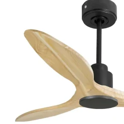 Tenerife - Super destratificateur et ventilateur DC 132 cm Gris basalte pales bois clair sans Lumière 25 à 35 m²