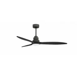 Tenerife - Un ventilateur et un Super destratificateur DC 132 cm Gris basalte pales bois noir avec Lumière 25 à 35 m²