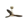 Tenerife - Super destratificateur et ventilateur DC 106 cm laiton pales bois sombre idéal 10 à 20 m²