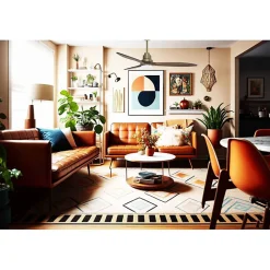 Tenerife - Super destratificateur et ventilateur DC 132 cm Laiton pales bois sombre avec Lumière 25 à 35 m²