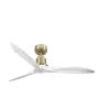 Tenerife - Super destratificateur et ventilateur DC 132 cm Laiton pales bois blanc sans Lumière 25 à 35 m²