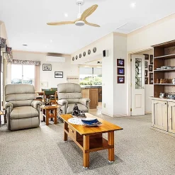 Tenerife - Super destratificateur et ventilateur DC 132 cm Blanc avec lumière pales bois clair 25 à 35 m²