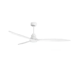 Tenerife - Super destratificateur et ventilateur DC 166 cm Blanc pales bois blanc avec Lumière 30 à 60 m²