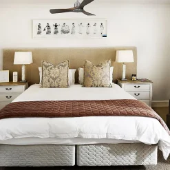 Tenerife - Super destratificateur et ventilateur DC 106 cm chrome pales bois sombre idéal 10 à 20 m²